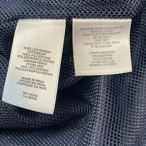 Jones New York Blue Rain Jacket Windbreaker Full Zip Snap Close Cinch Waist Sz S - Picture 12 of 13